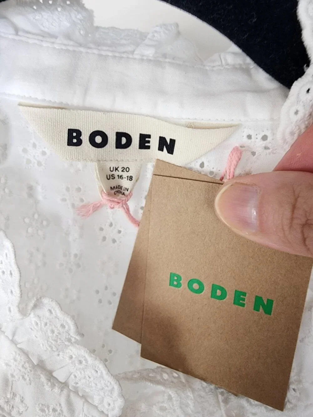 NWT Boden Feminine Cotton Blouse White US Size 16-18